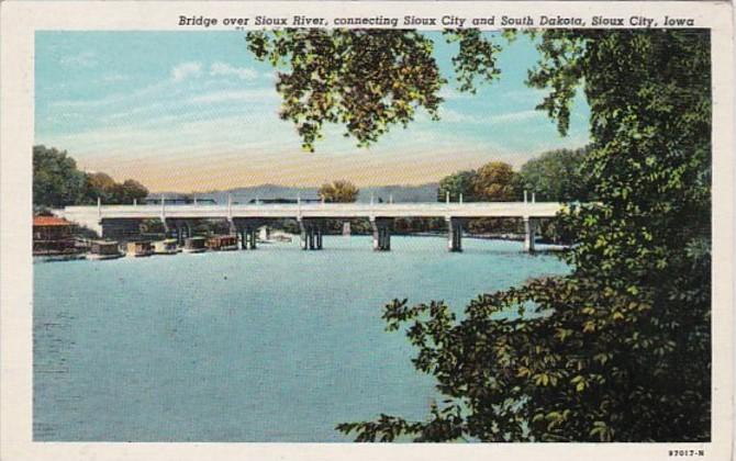 Iowa Sioux City Bridge Over Sioux River Connecting Sioux City To South Dakota...