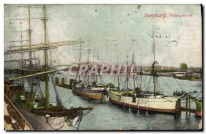 Postcard Old Hamburg Yacht Hafenpartie