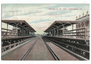 Postcard Elevated Railroad Bed Philadelphia PA 1909