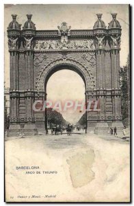 Old Postcard Barcelona Arco de Triunfo