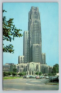 Cathedral of Learning Pittsburgh Pennsylvania Classic Cars Vintage Postcard 1635