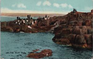 At The Blue Pool People on Rocks Portrush Northern Ireland Vintage Postcard E24