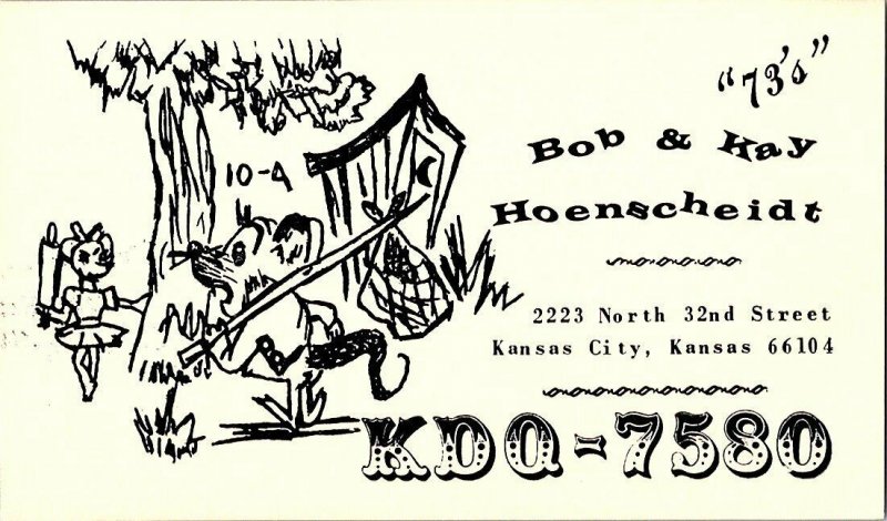 QSL Radio Card From Kansas City Kansas KDQ-7580