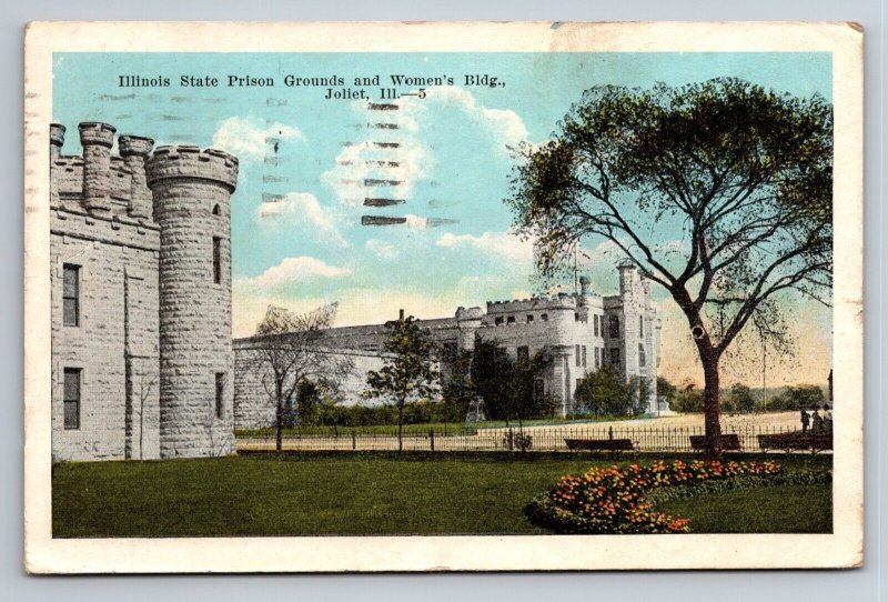 Joliet Illinois State Prison & Women's Building Vintage Posted 1923 Postcard