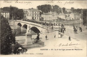 CPA SAINTES-Ligne arrivant des Manoeuvres (45487)