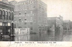 Sioux City Iowa Douglas Street Scene Flood Antique Postcard K88927