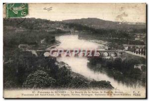 Old Postcard Panorama of Sevres La Boucle de Seine the bridge of Sevres