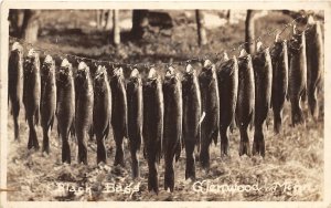 F80/ Glenwood Minnesota RPPC Postcard c1930s Black Bass Fishing Fish