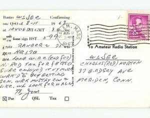 Fireman Firefighter - Qsl Ham Radio Card Peabody Massachusetts MA t1262