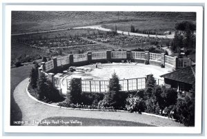 Sun Valley Idaho ID Postcard RPPC Photo View Of The Lodge Pool c1950's Vintage