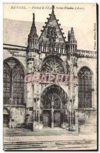 Old Postcard Rethel Portal Of I & # 39Eglise Saint Nicolas