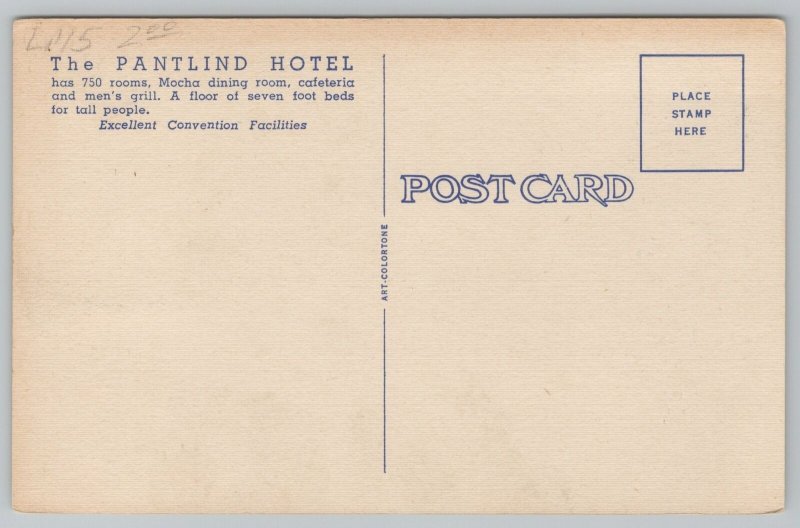 Hotel & Resort~Pantlind Hotel~Grand Rapids Michigan~Vintage Postcard