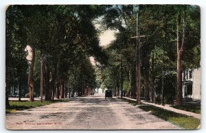 1921 LANCASTER NEW HAMPSHIRE MAIN STREET TREE LINED HOMES POSTCARD P3423