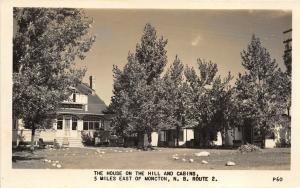 Moncton New Brunswick Canada 1949 RPPC Real Photo Postcard House On The Hill