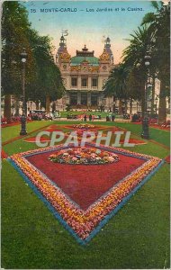 Old Postcard MONTE CARLO Gardens and Casino