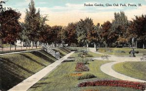 PEORIA, IL Illinois    GLEN OAK PARK  Sunken Gardens      c1910's Postcard