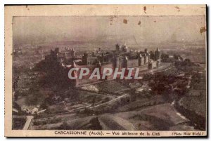 Postcard Old Carcassonne Aude aerial view of the City