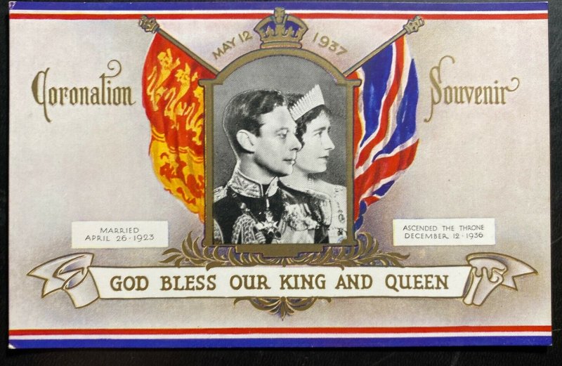 Mint Picture Postcard King George VI Coronation Souvenir 1937 KGVI B