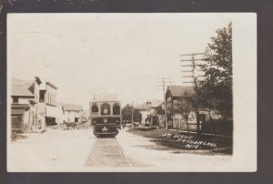 Random Lake WISCONSIN RPPC 1912 MAIN STREET Added on TROLLEY nr West Bend WI KB