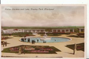 Lancashire Postcard - Italian Gardens & Lake, Stanley Park, Blackpool Ref 15293A