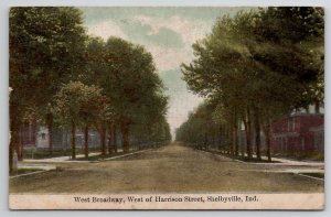 Shelbyville IN West Broadway Street Goodrich Family London Indiana Postcard A41