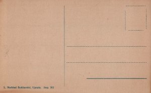 VINTAGE POSTCARD UPPSALA CASTLE AND RIVER SCENE AT UPPSALA SWEDEN c. 1920
