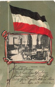 Bremen Rathskeller Echosaal Imperial German Flag Postcard Louis Koch c1910