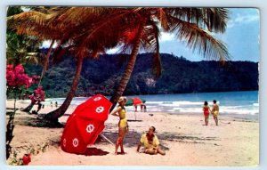 TRINIDAD Maracas Bay Port of Spain Pan American Airline Postcard