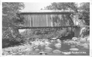 Postcard RPPC New Hampshire Sandwich Dungings Covered Bridge 23-4950