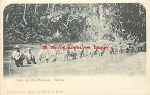 Bolivia, Group of Men, Vado del Rio Piquendo, De Notta