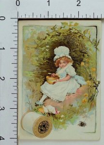 J & P Coats Spool Thread Adorable Little Miss Muffet & Spider Rock Bowl F72