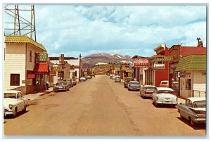 1960 Front Street Road Classic Cars Buildings Fairplay Colorado Antique Postcard