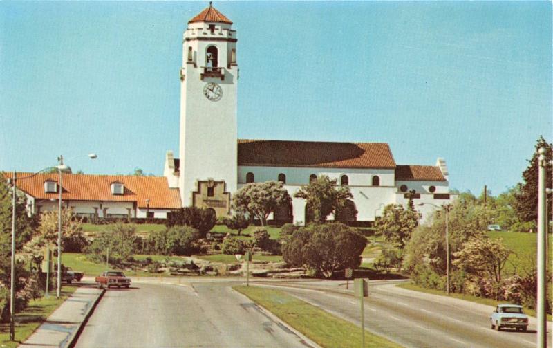 BOISE IDAHO UNION PACIFIC RAILROAD DEPOT~PLATT GARDENS~CAPITAL BLVD POSTCARD