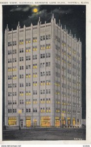 TOPEKA, Kansas, 1910-20s; Night View, National Reserve Life Building