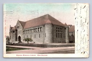 HOWARD MEMORIAL LIBRARY NEW ORLEANS LOUISIANA POSTCARD 1907