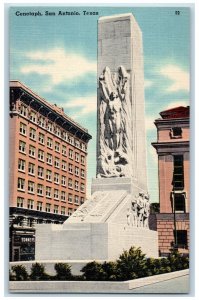 c1940's Cenotaph Monument On Alamo Plaza San Antonio Texas TX Postcard