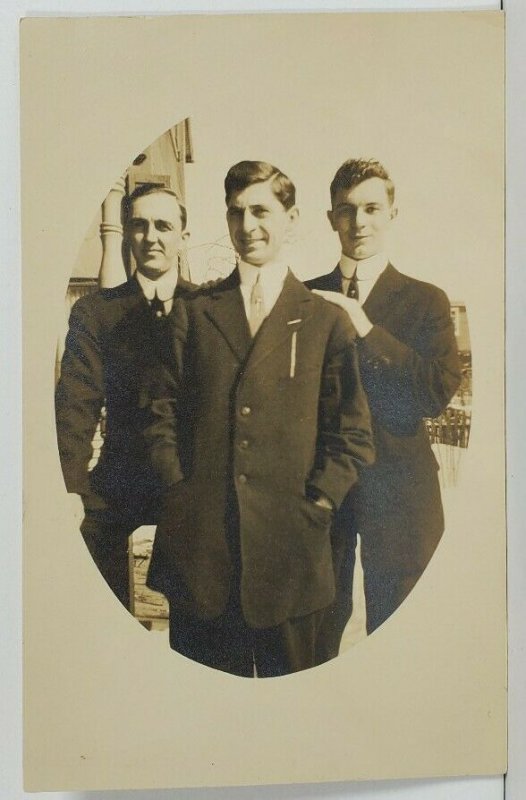 Berwick Pa RPPC Three Handsome Men c1910 Postcard O2