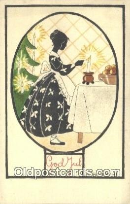 Artist Saga Walli Silhouette 1912 close to perfect corners, postal used 1912