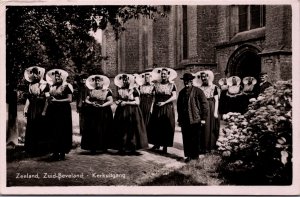 Netherlands Zeeland Zuid Beveland Kerkuitgang Vintage RPPC 09.63