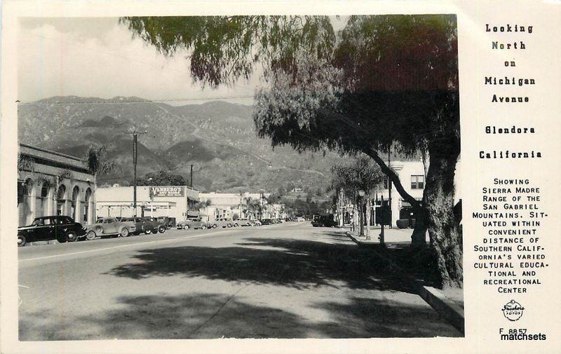 1940s Glendora California Michigan Avenue Frasher RPPC Real photo San