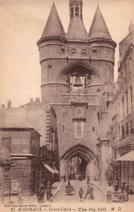 Vintage Postcard 1910's Bordeaux Grosse Clock The Big Bell Tower France