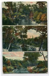 Scenes Along Southern Branch Canadian River Oklahoma City OK 1912 postcard