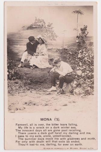 RPPC Romantic Bamforth Mona (3) Boosey Song Love Lost Vintage Postcard A33