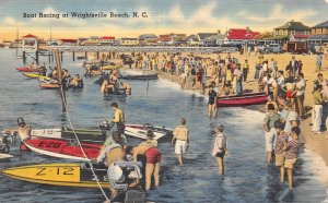 Wrightsville Beach North Carolina Boat Racing Scene, Color Linen PC U11413
