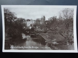 Warwickshire WARWICK CASTLE & BRIDGE - Old RP Postcard by Harvey Barton