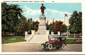 Ohio Toledo Riverside Park Steedman Monument 1950 Curteich