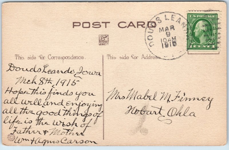 c1915 Birthday Greeting Postcard Dutch Children Windmill German Text A402