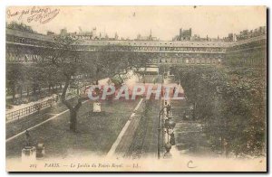 Old Postcard Paris Le Jardin du Palais Royal