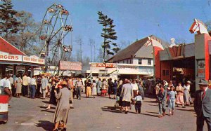 Merry Go Round Ferris Wheel Lincoln Park Amusement North Dartmouth MA postcard