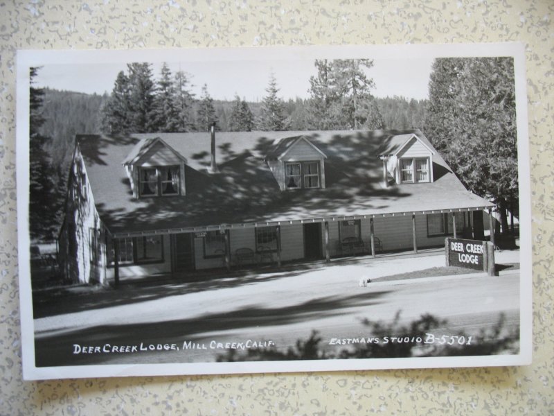 MILL CREEK, CA (Tehama Co.) 1950s' real photo DEER CREEK LODGE; Hwy 36